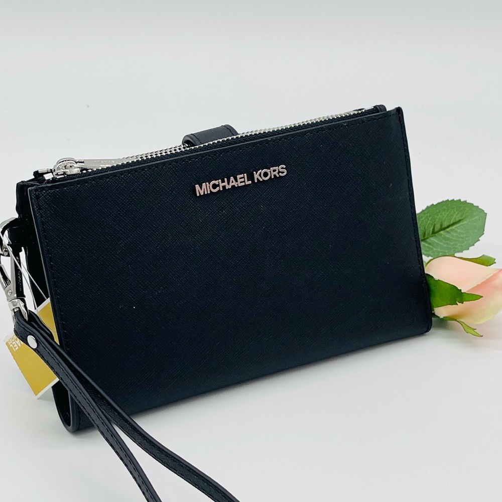 Michael Kors Large Double Zip Wallet Wristlet Black
